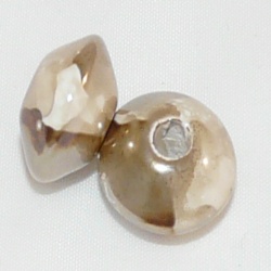 Perle céramique Toupie Beige/Crème