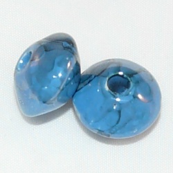 Perle céramique Toupie Bleu