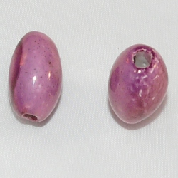 Perle céramique Olive Fuchsia