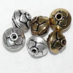 Perles métal Toupie décor fleur