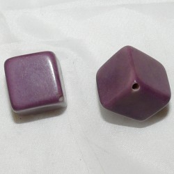 Tagua Perle Cube Lilas 20mm