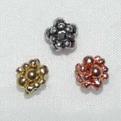 Perles métal Boule Fleur décor