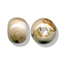Perle céramique Boule Beige/Crème 22mm