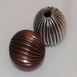 Perle métal boule cannelée 16mm