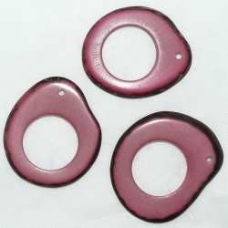 Tagua Perle Tranche Anneau Rose